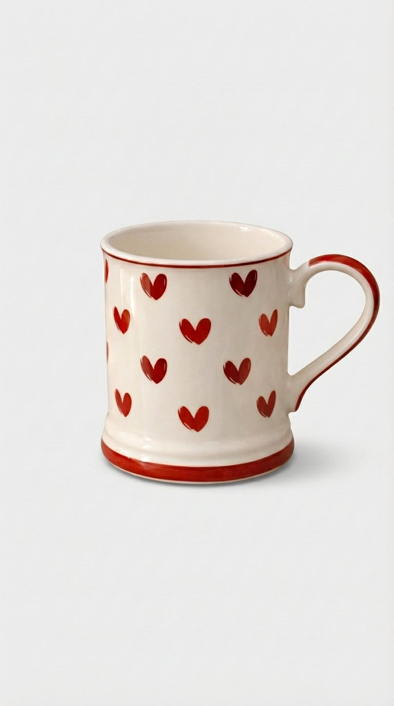 Kalpli Desenli Seramik Kupa