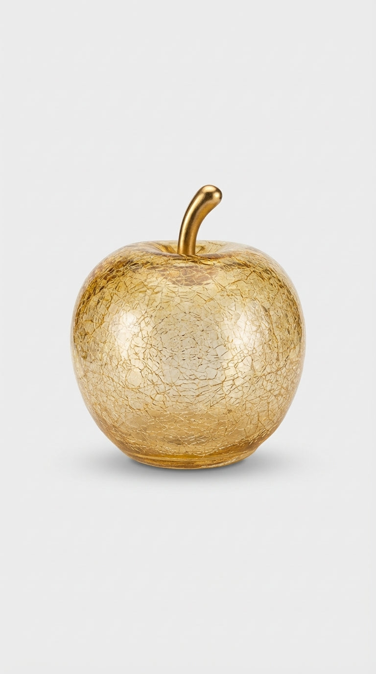 Işıklı Gold Elma Formlu Dekoratif Obje