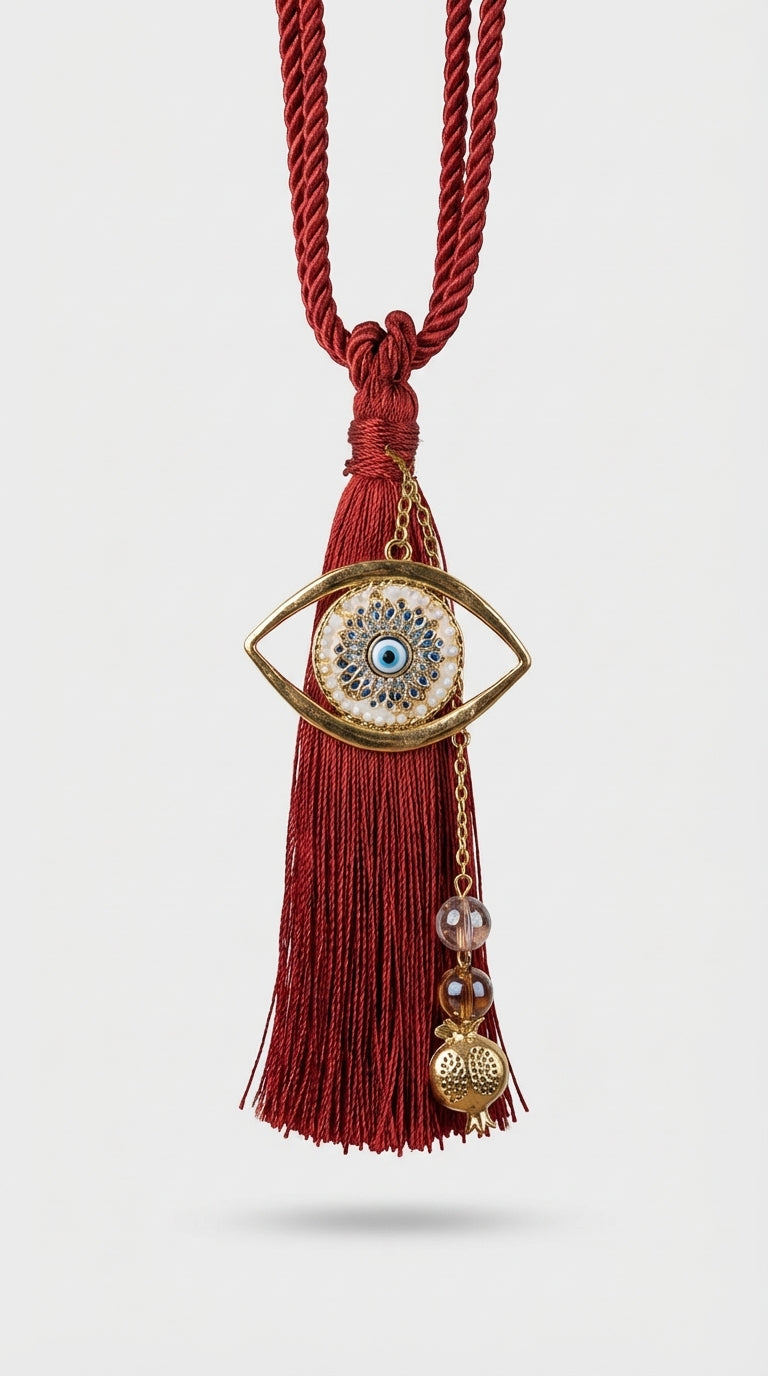 Sembollü Püsküllü Dekoratif Askı