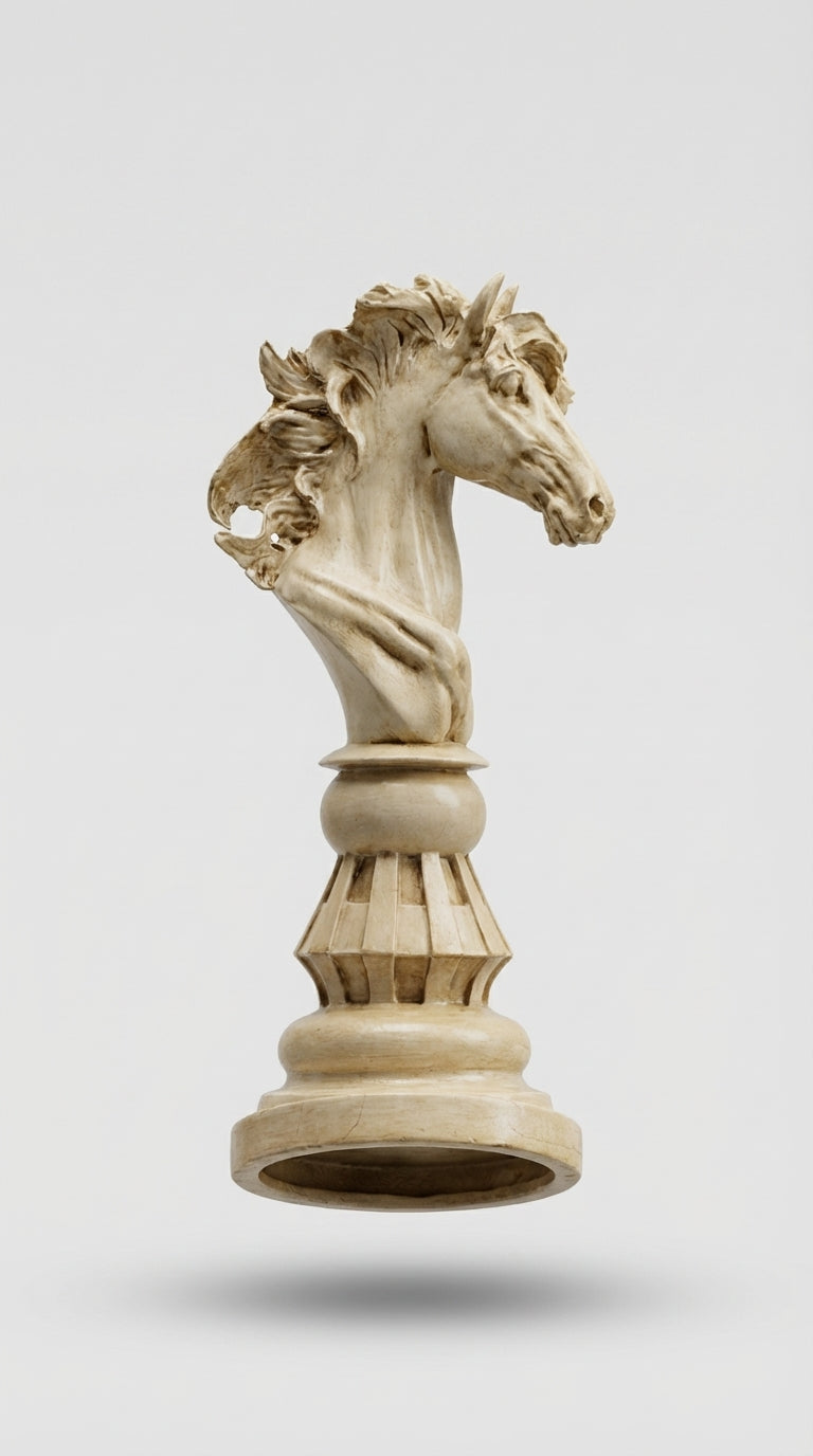 El Yapımı Dekoratif Satranç Figürü – At (Açık Ton)