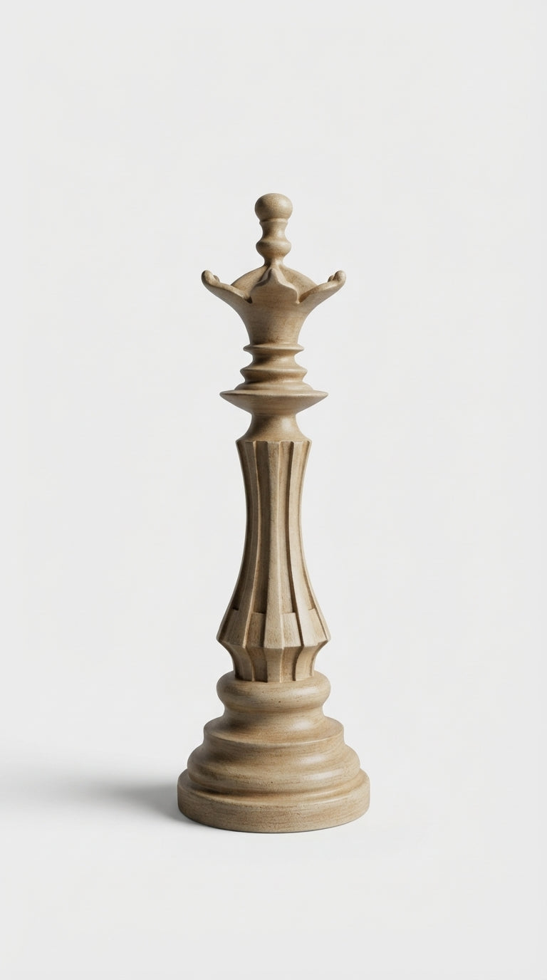 El Yapımı Dekoratif Satranç Figürü – Vezir (Açık Ton)