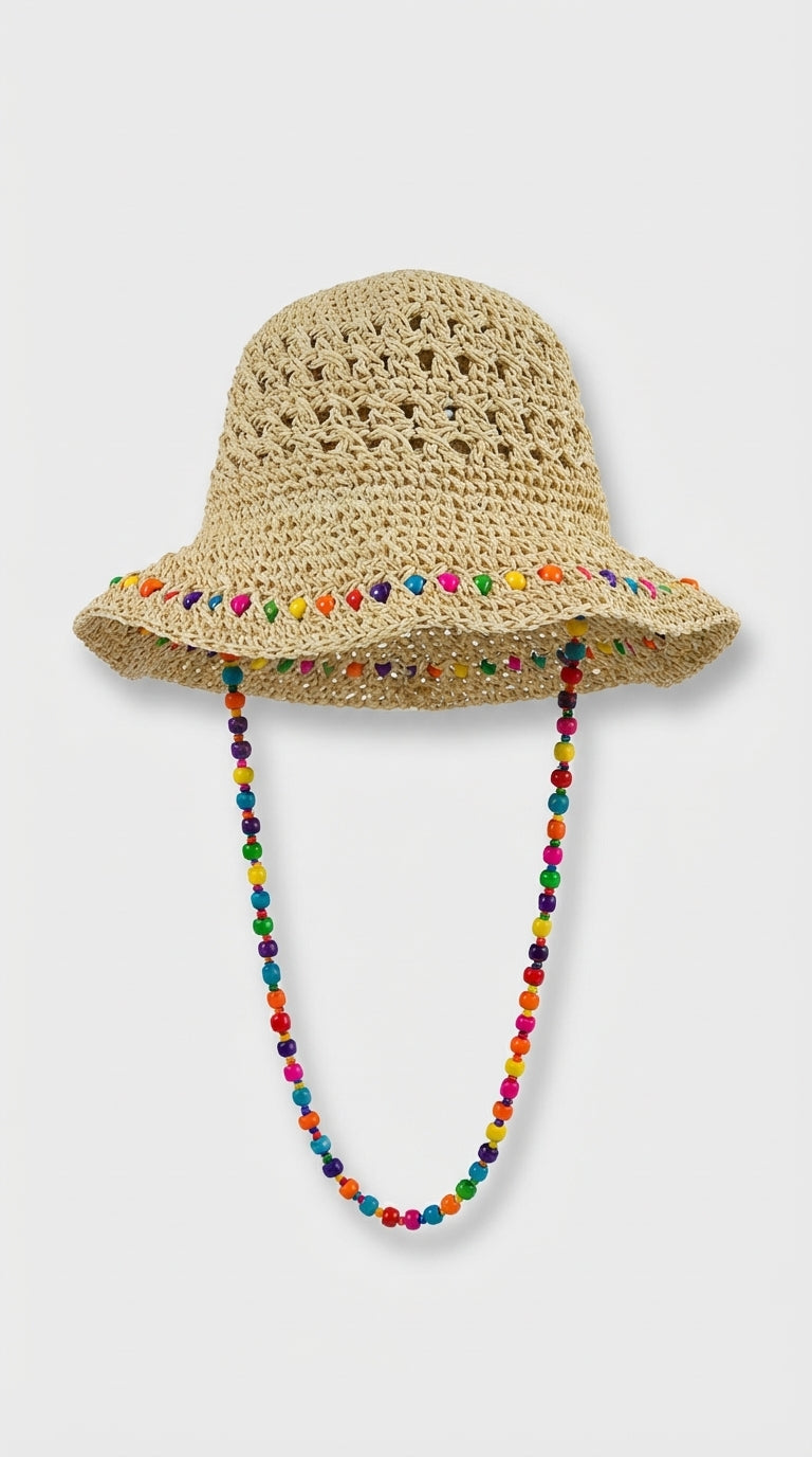 Renkli Kenar Detaylı Şapka