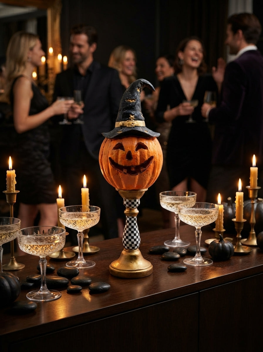 Midnight Pumpkin Witch Dekoratif Halloween Objesi