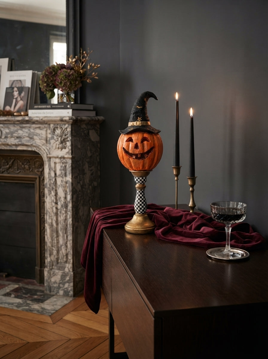 Midnight Pumpkin Witch Dekoratif Halloween Objesi