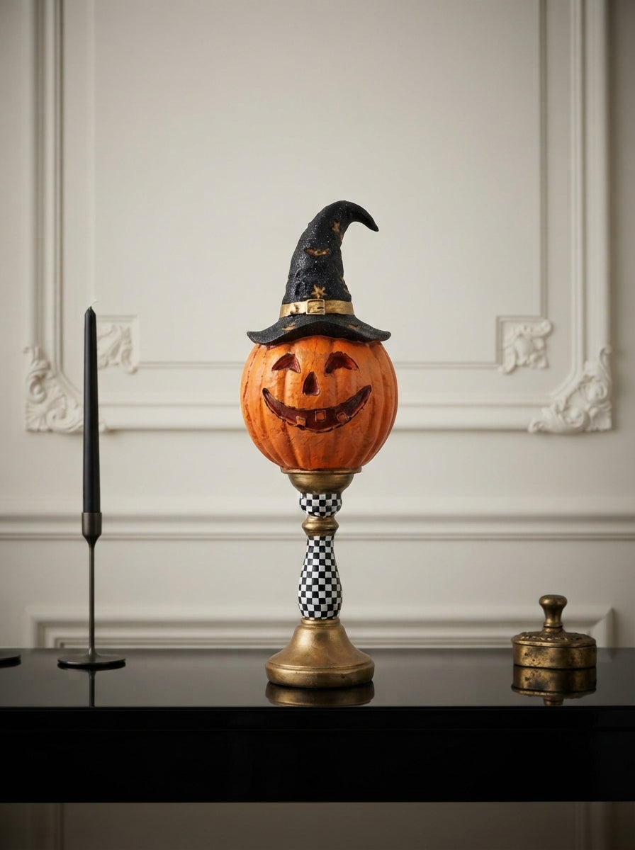 Midnight Pumpkin Witch Dekoratif Halloween Objesi