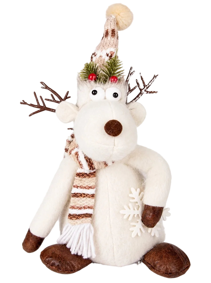 Rudolph Snow Joy White Decorative Christmas Reindeer – 40 CM