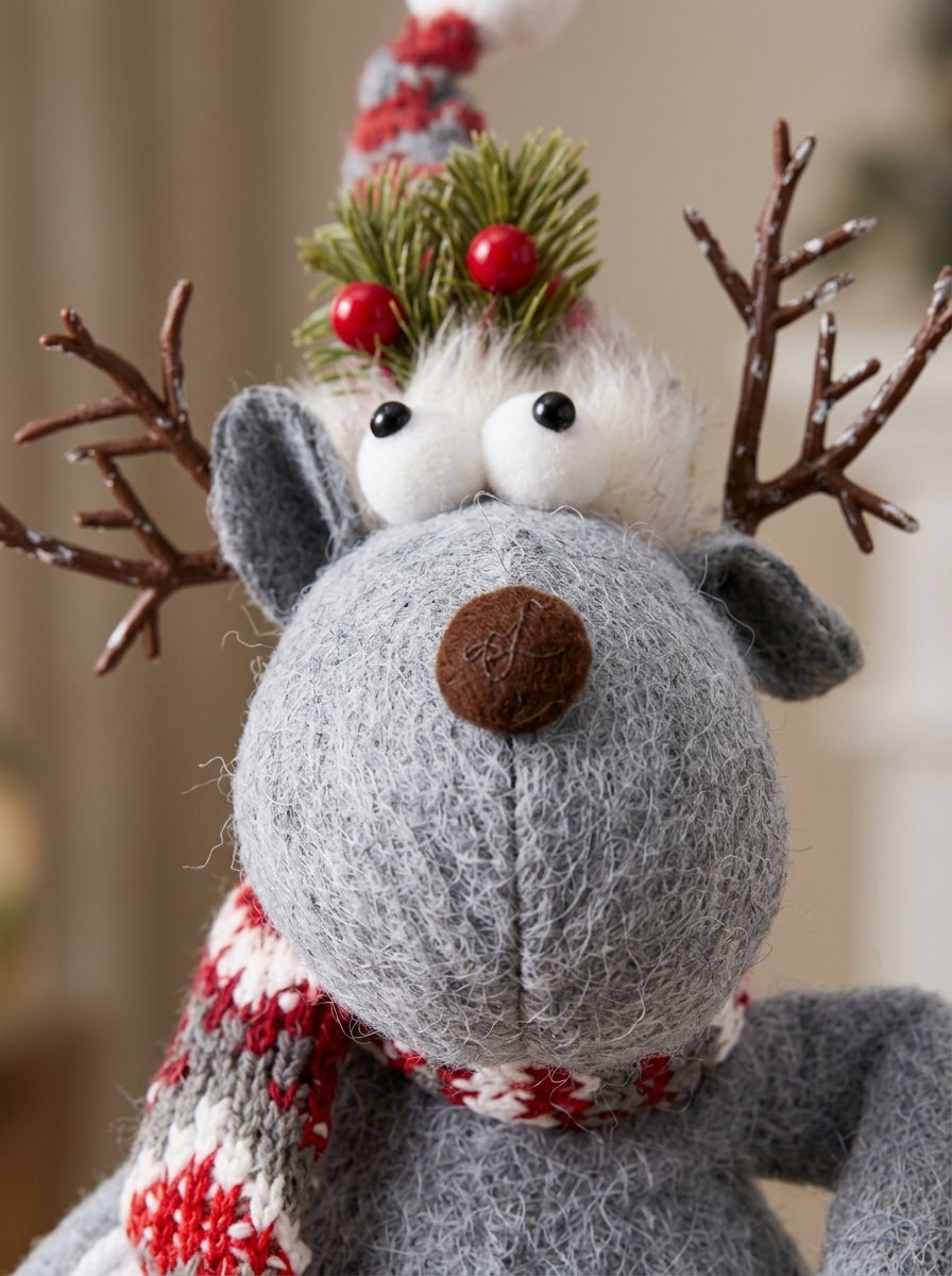 Rudolph Nordic Joy Grey Decorative Christmas Reindeer – 40 CM