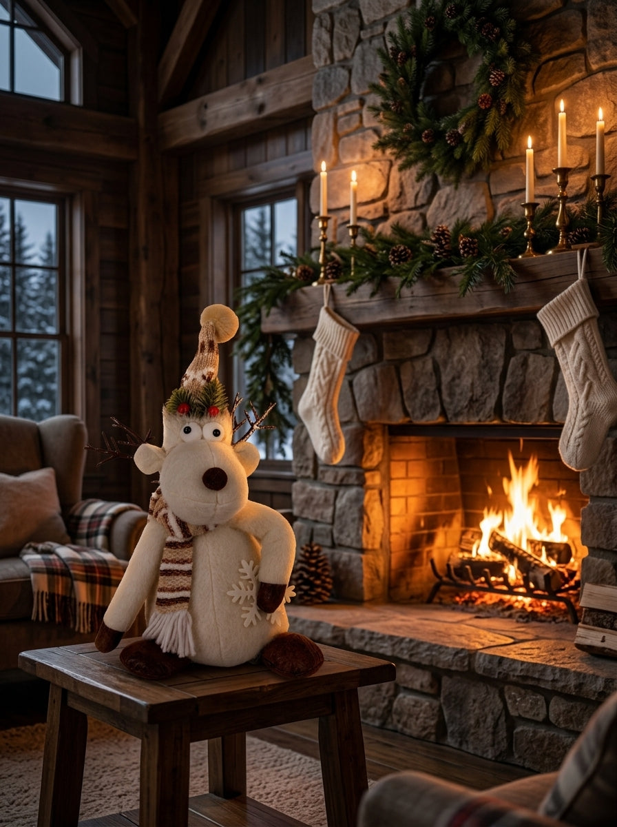 Rudolph Snow Joy White Decorative Christmas Reindeer – 40 CM