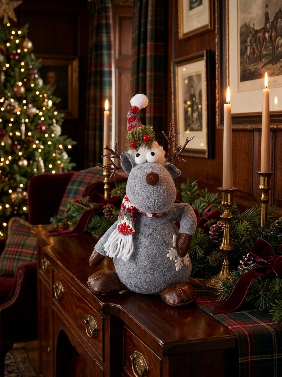 Rudolph Nordic Joy Grey Decorative Christmas Reindeer – 40 CM