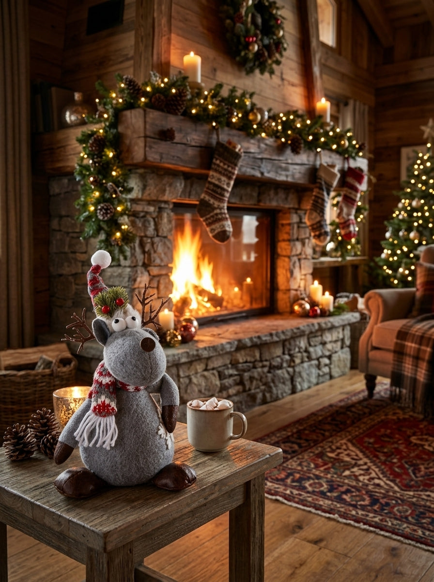 Rudolph Nordic Joy Grey Decorative Christmas Reindeer – 40 CM