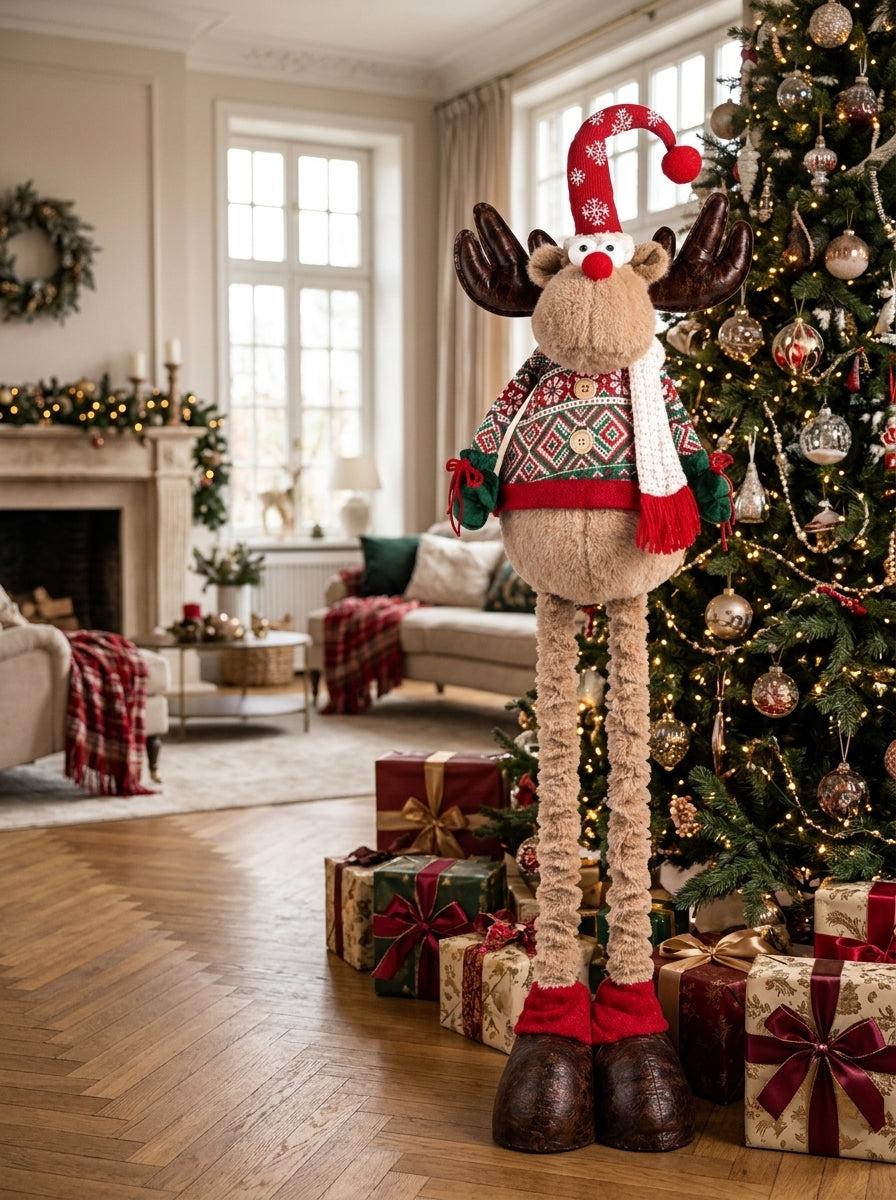 Rudolph Joy Teleskopik Bacaklı Dekoratif Yılbaşı Geyiği 120 CM