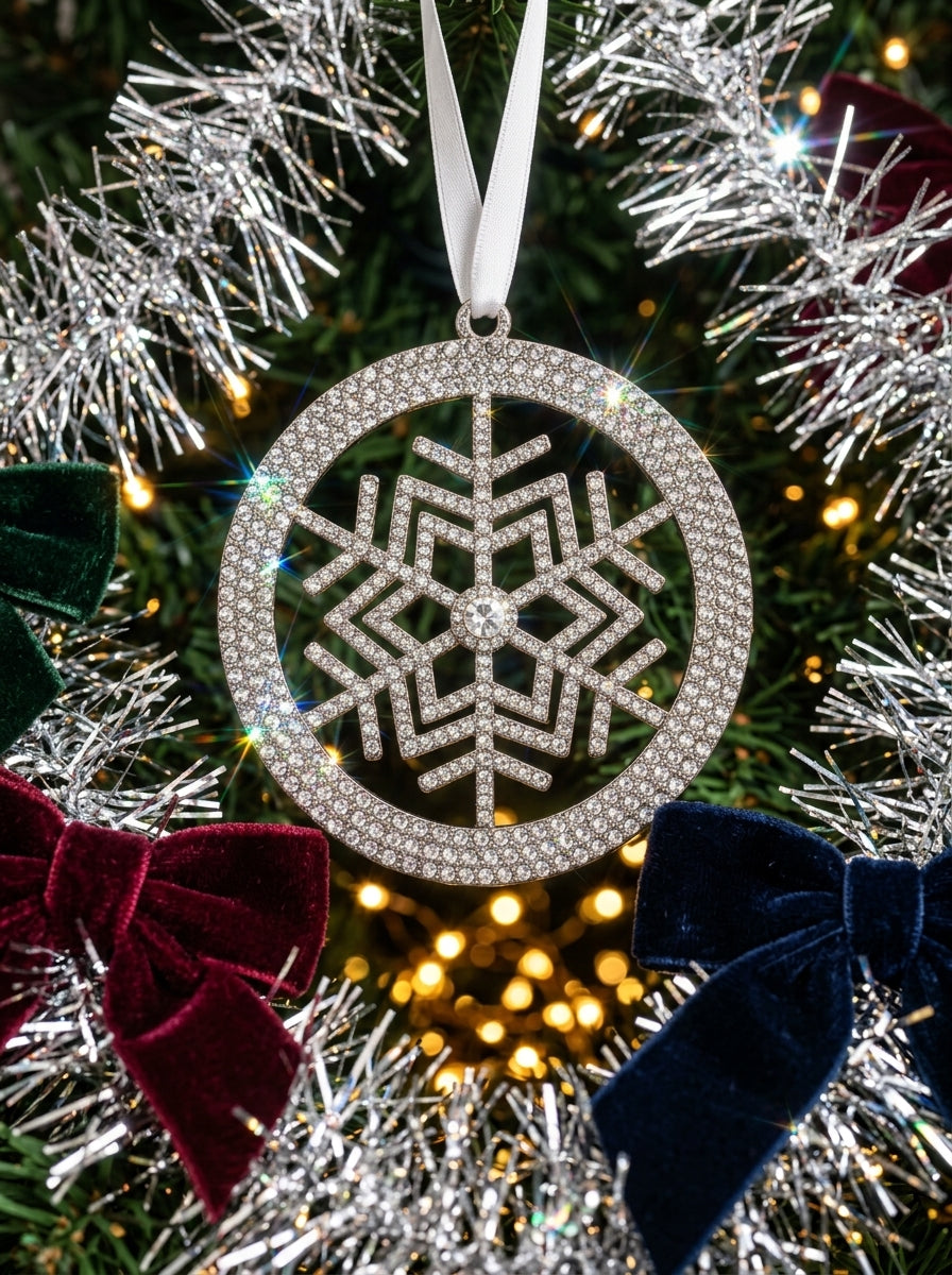 Silver Crystal Snowflake Yılbaşı Ağacı Süsü