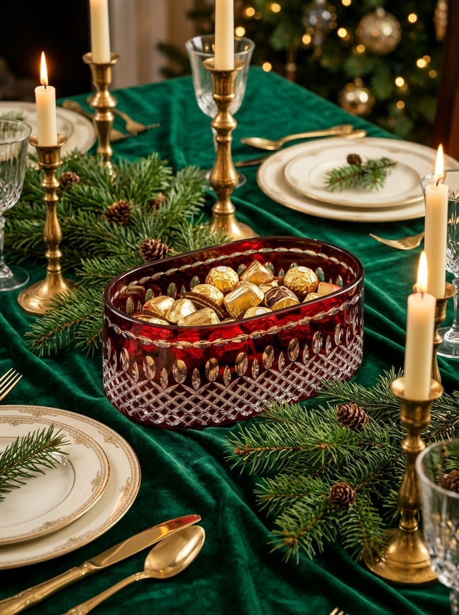 Ruby Royal Crystal Serving Dish