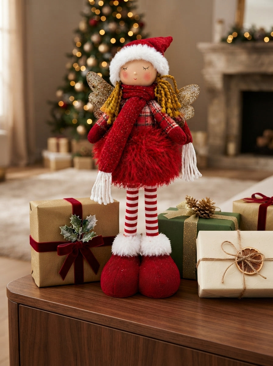 Ruby Christmas Angel Dekoratif Melek Figürü - 40 CM