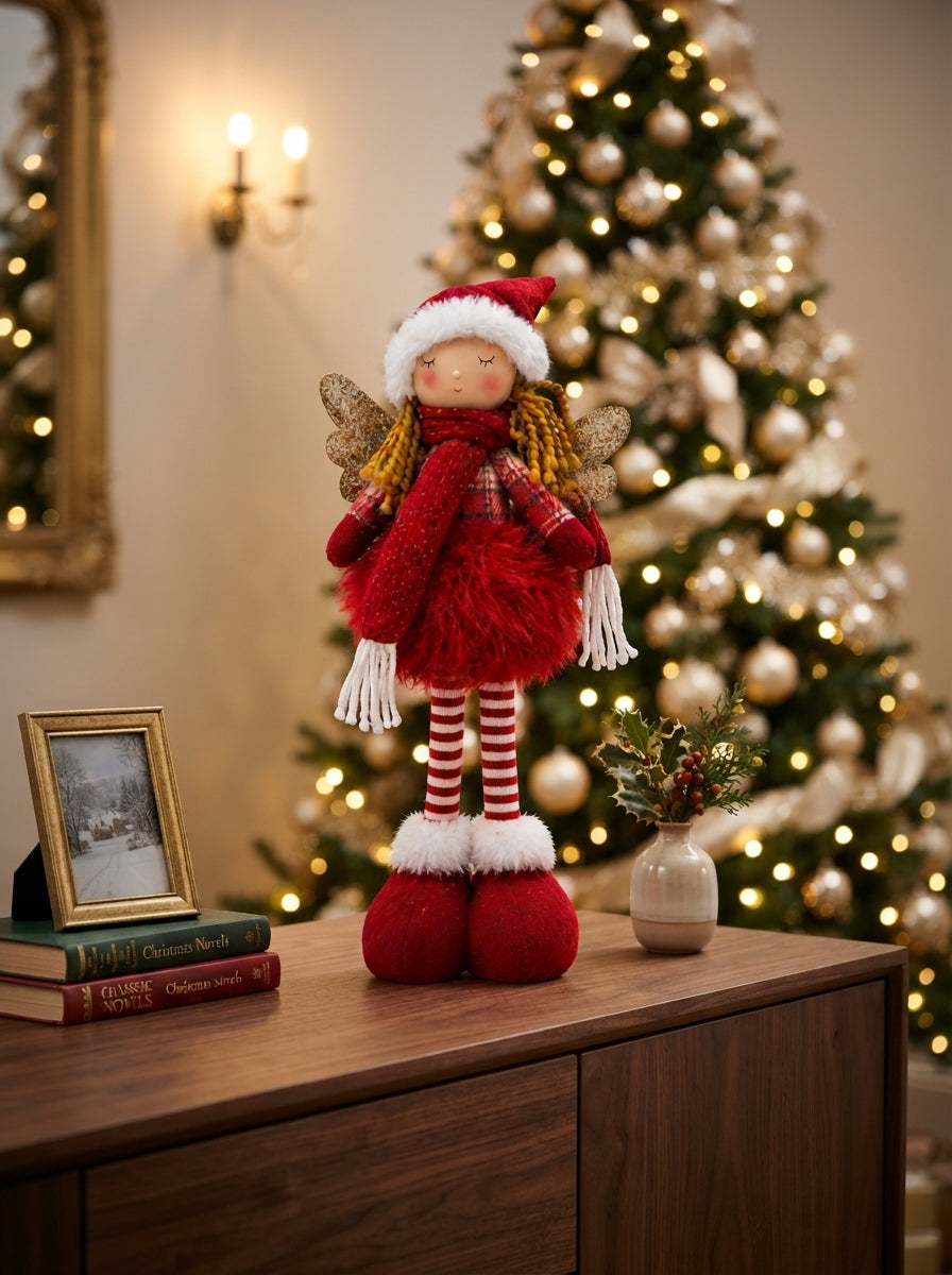 Ruby Christmas Angel Dekoratif Melek Figürü - 40 CM