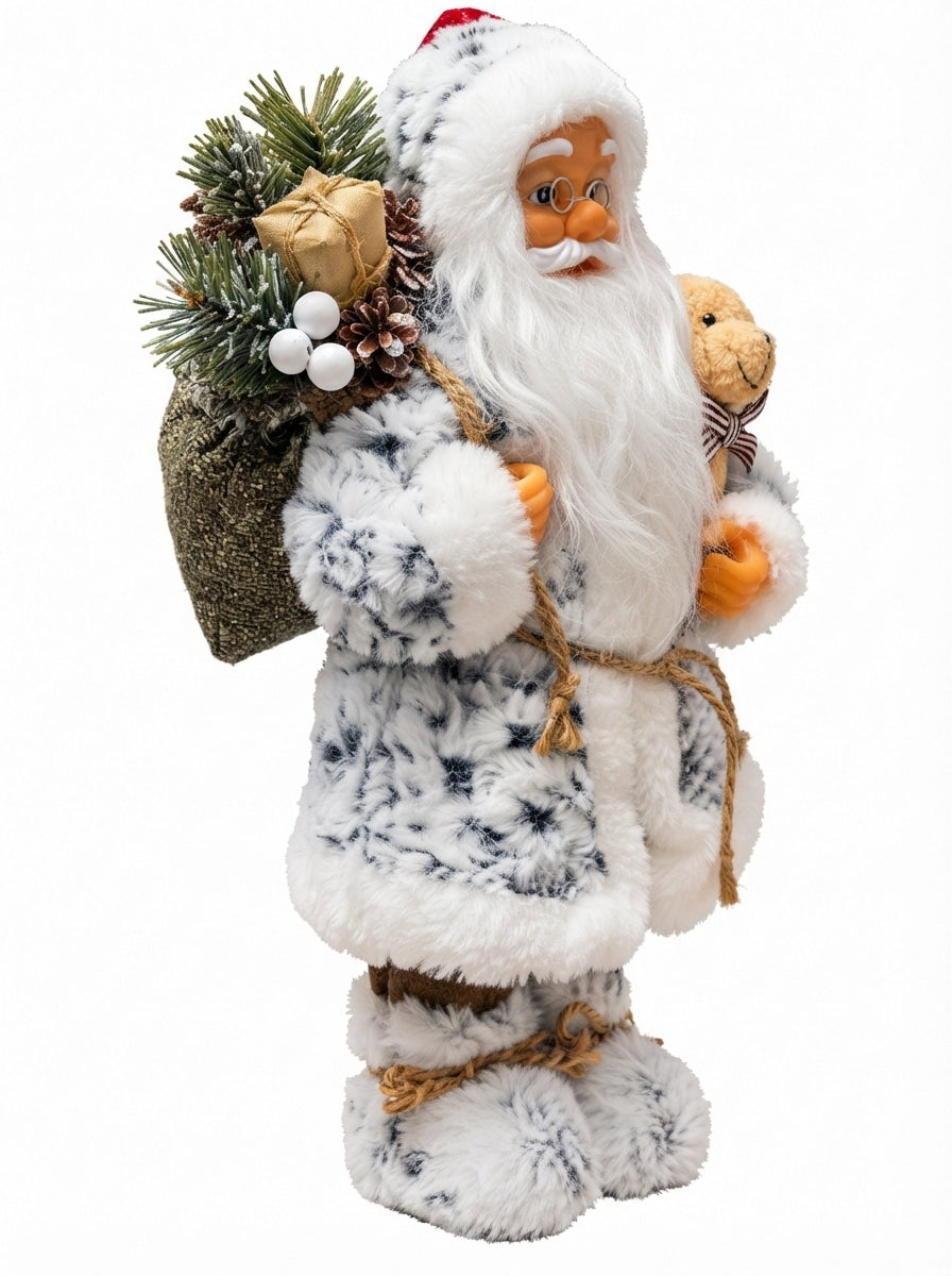 Snowy Teddy Santa Dekoratif Noel Baba - 30 CM