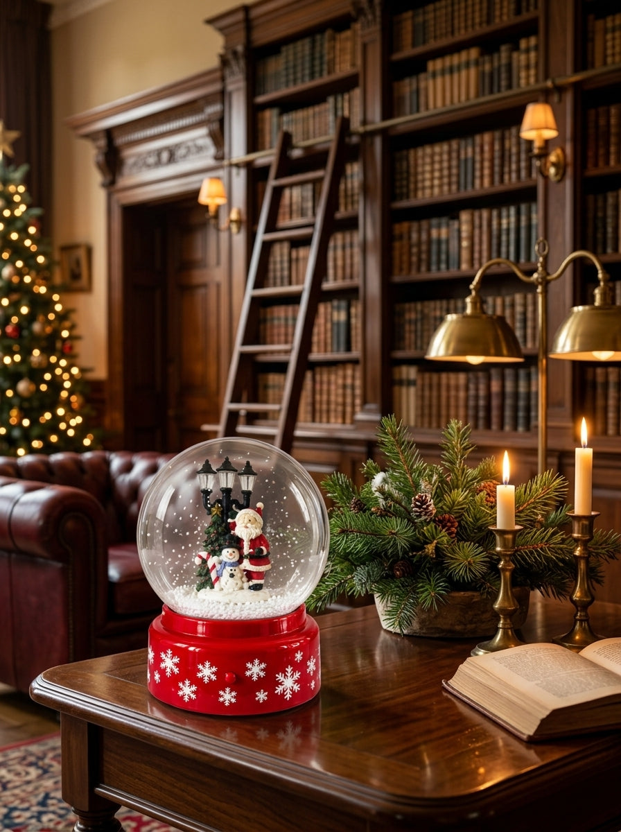 Santa's Snowy Night Müzikli LED Otomatik Kar Yağdıran Yılbaşı Kar Küresi – 18 CM