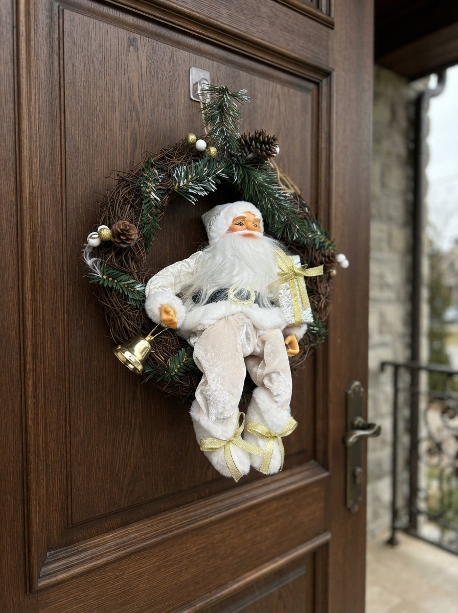 Ivory Gold Santa Dekoratif Yılbaşı Kapı Süsü - 40 CM