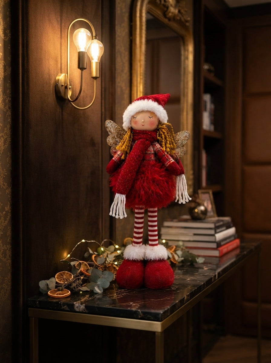 Ruby Christmas Angel Dekoratif Melek Figürü - 40 CM