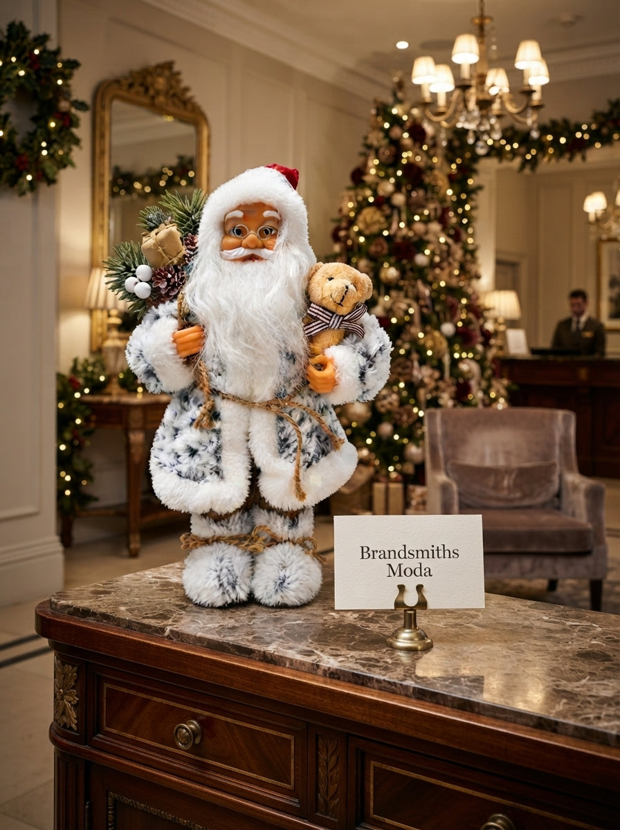 Snowy Teddy Santa Dekoratif Noel Baba - 30 CM