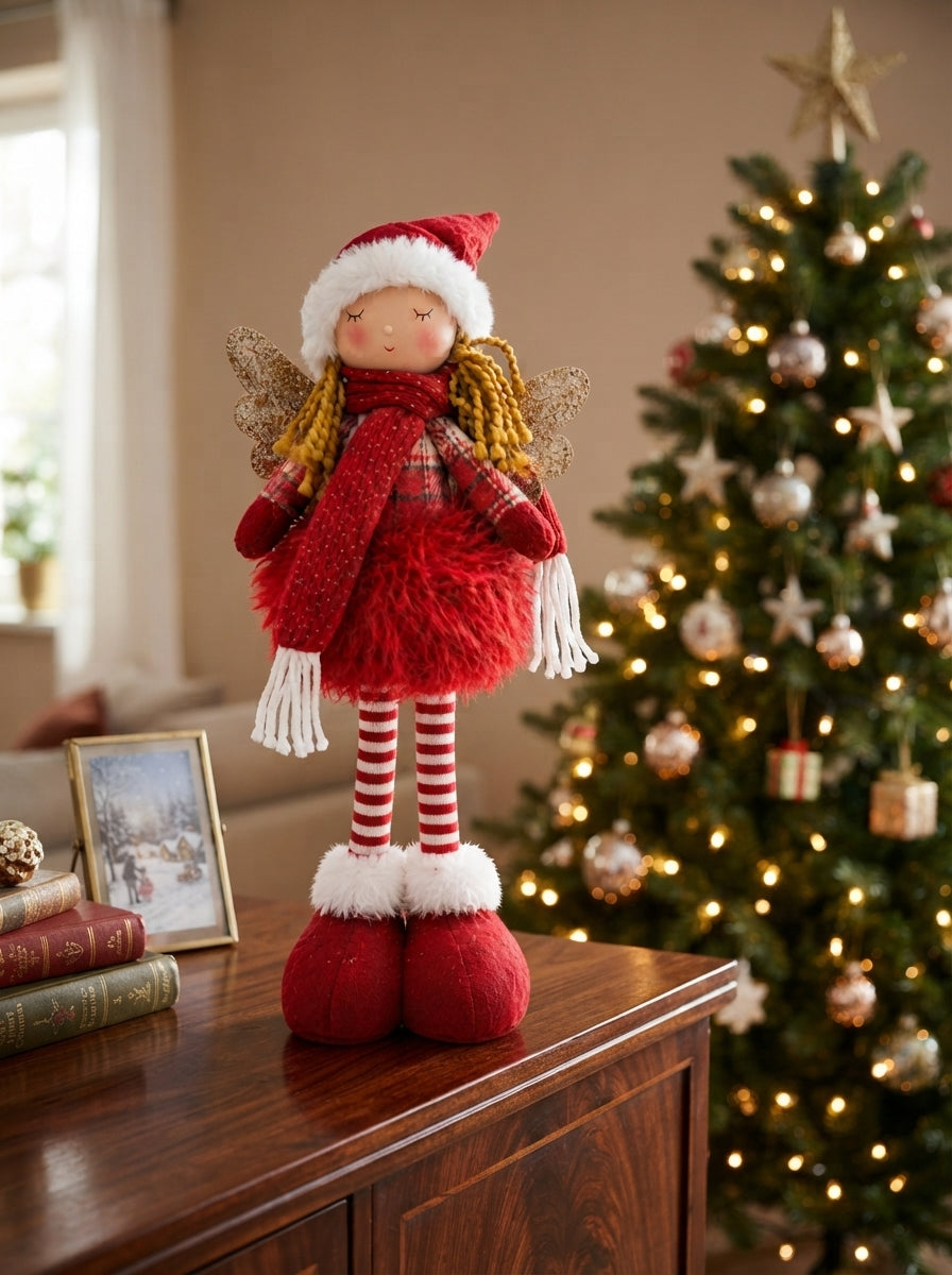 Ruby Christmas Angel Dekoratif Melek Figürü - 40 CM