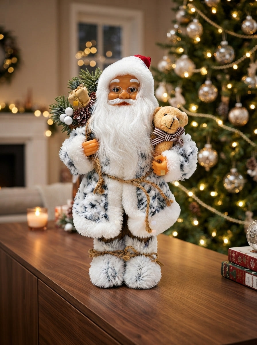 Snowy Teddy Santa Dekoratif Noel Baba - 30 CM