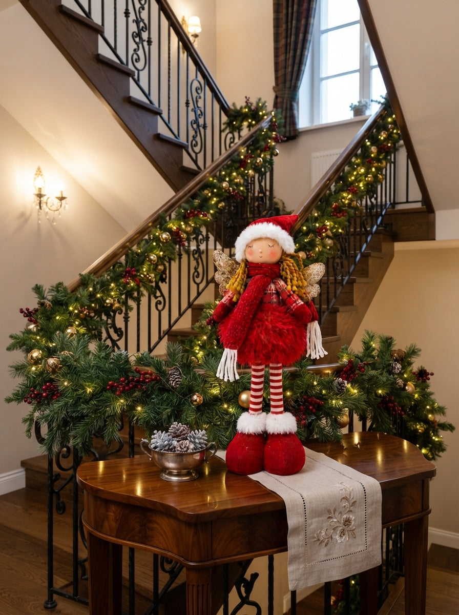 Ruby Christmas Angel Dekoratif Melek Figürü - 40 CM