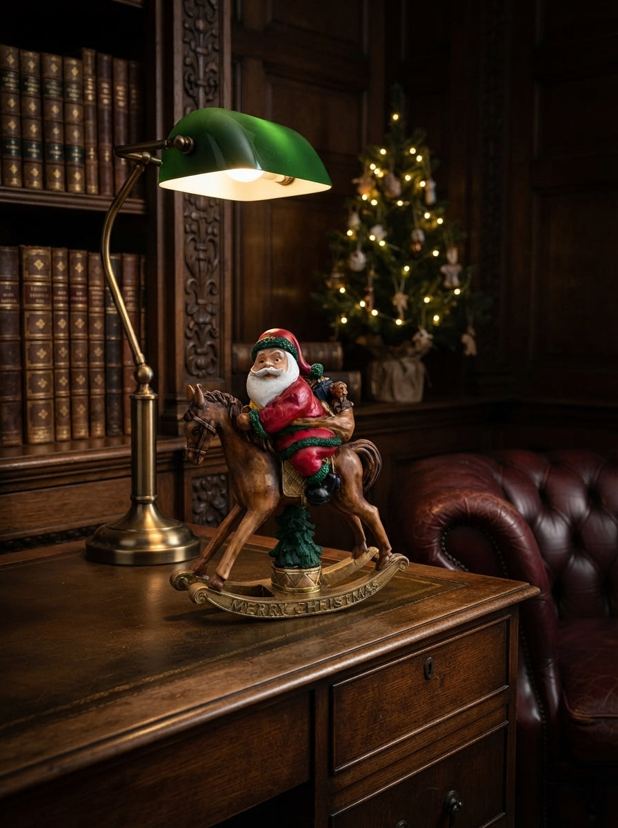Christmas Rocking Horse Santa Dekoratif Yılbaşı Objesi