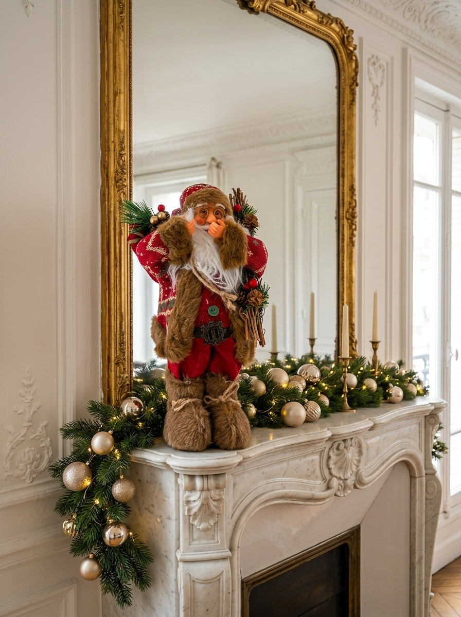 Ormanın Büyüsü – Nostaljik Noel Baba Dekoratif Figür - 32 CM