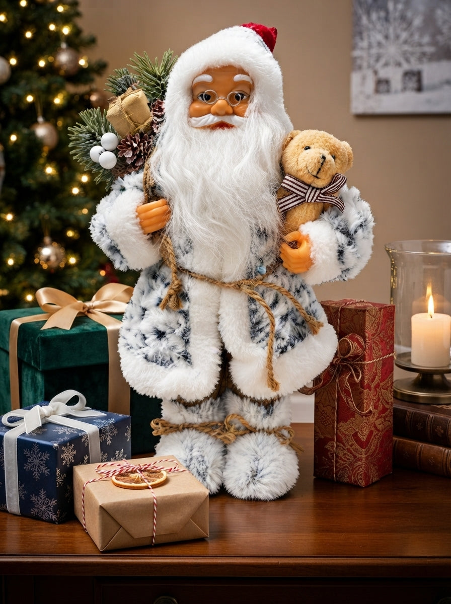 Snowy Teddy Santa Dekoratif Noel Baba - 30 CM