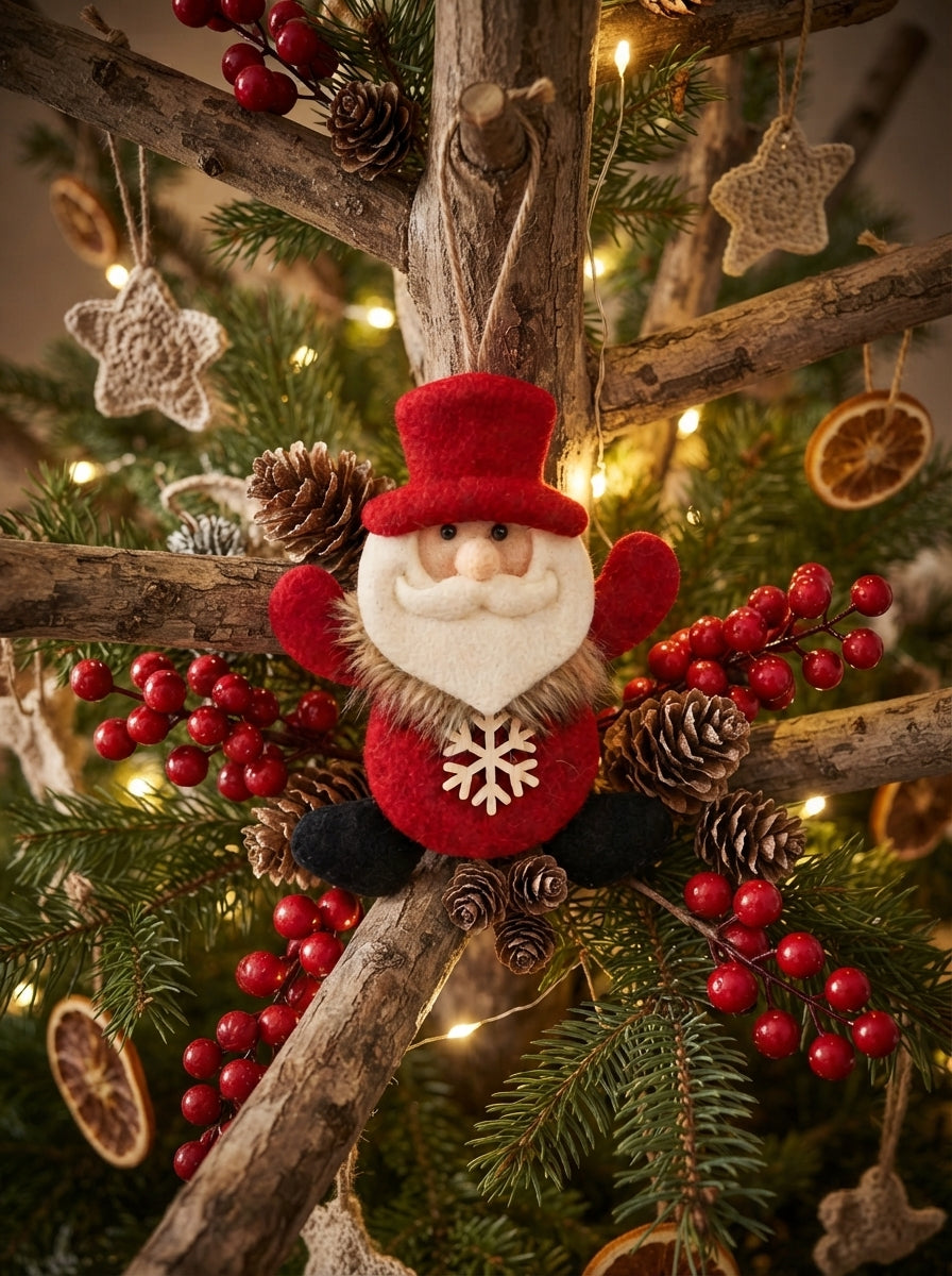 Snowflake Santa Peluş Yılbaşı Ağaç Süsü
