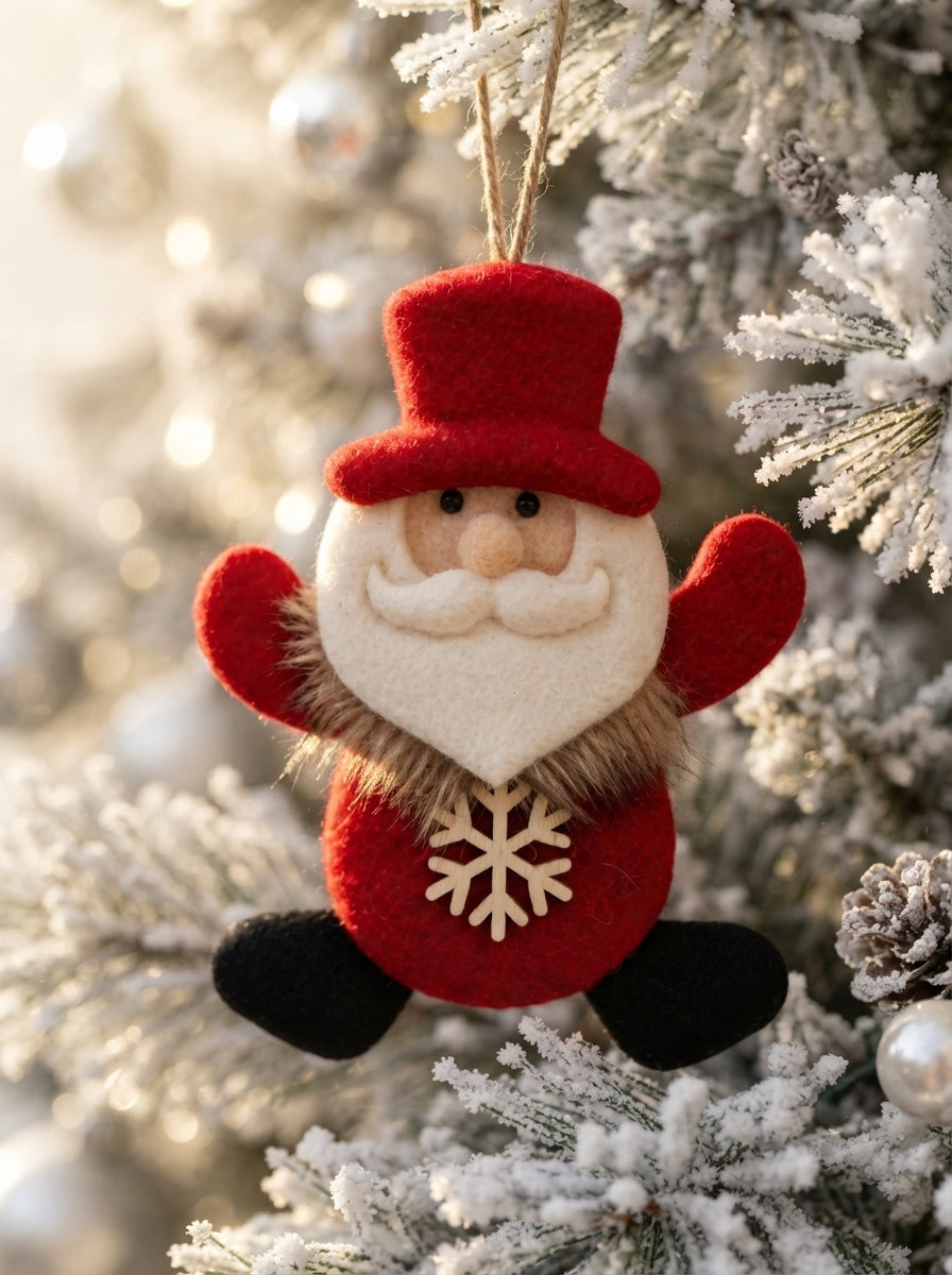 Snowflake Santa Peluş Yılbaşı Ağaç Süsü