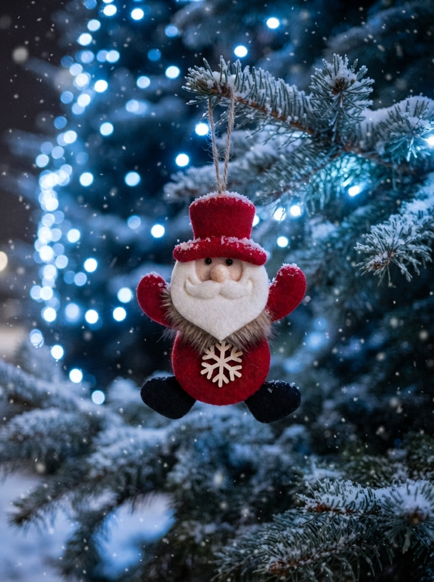 Snowflake Santa Peluş Yılbaşı Ağaç Süsü