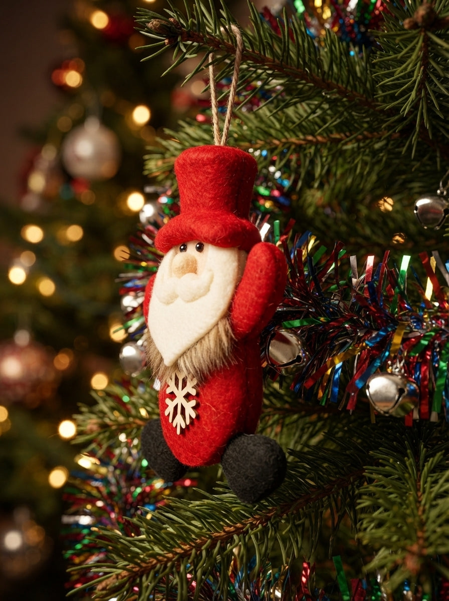 Snowflake Santa Peluş Yılbaşı Ağaç Süsü