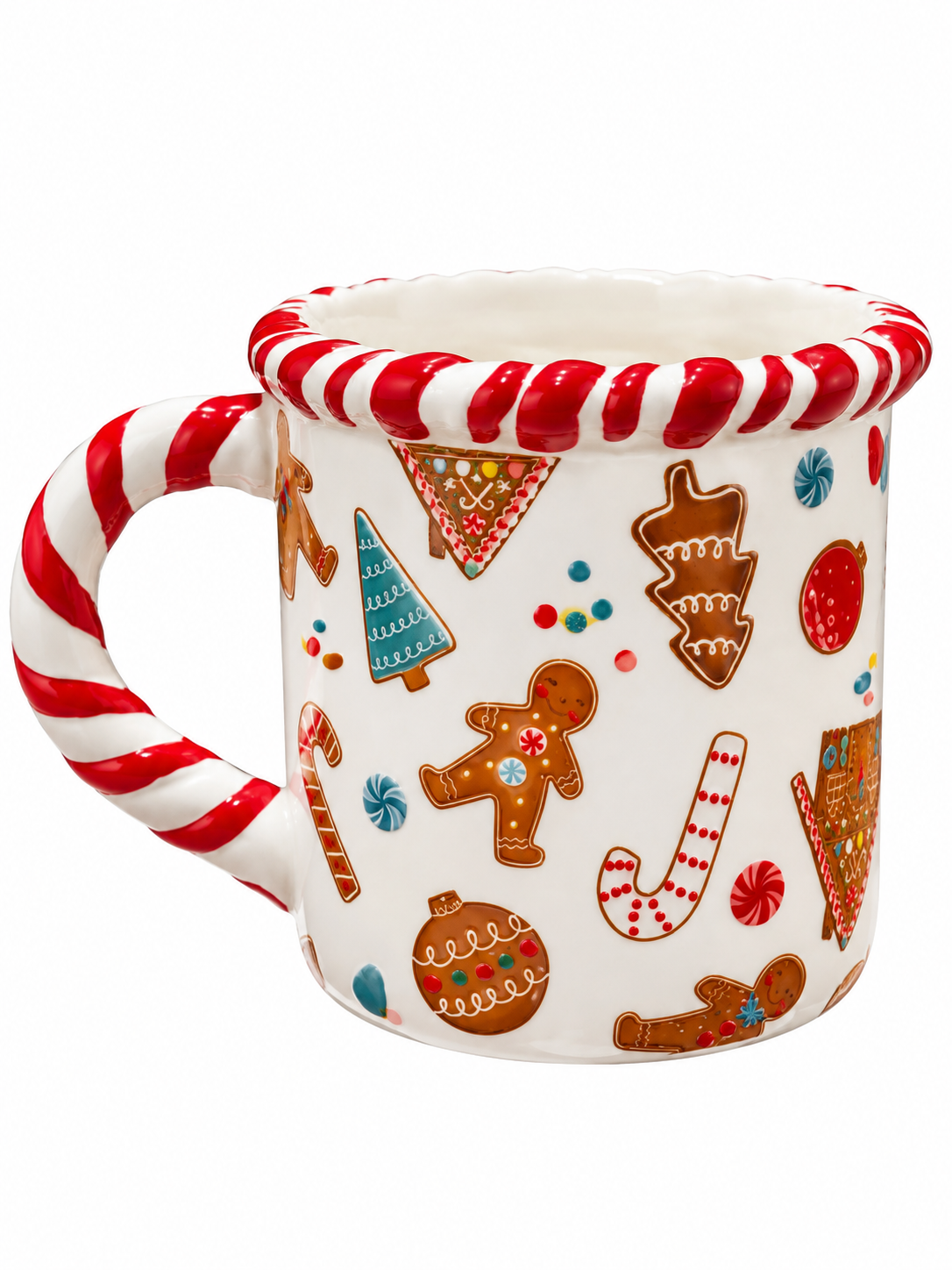 Gingerbread Candy Christmas – Şeker Bastonlu Dekoratif Yılbaşı Kupası