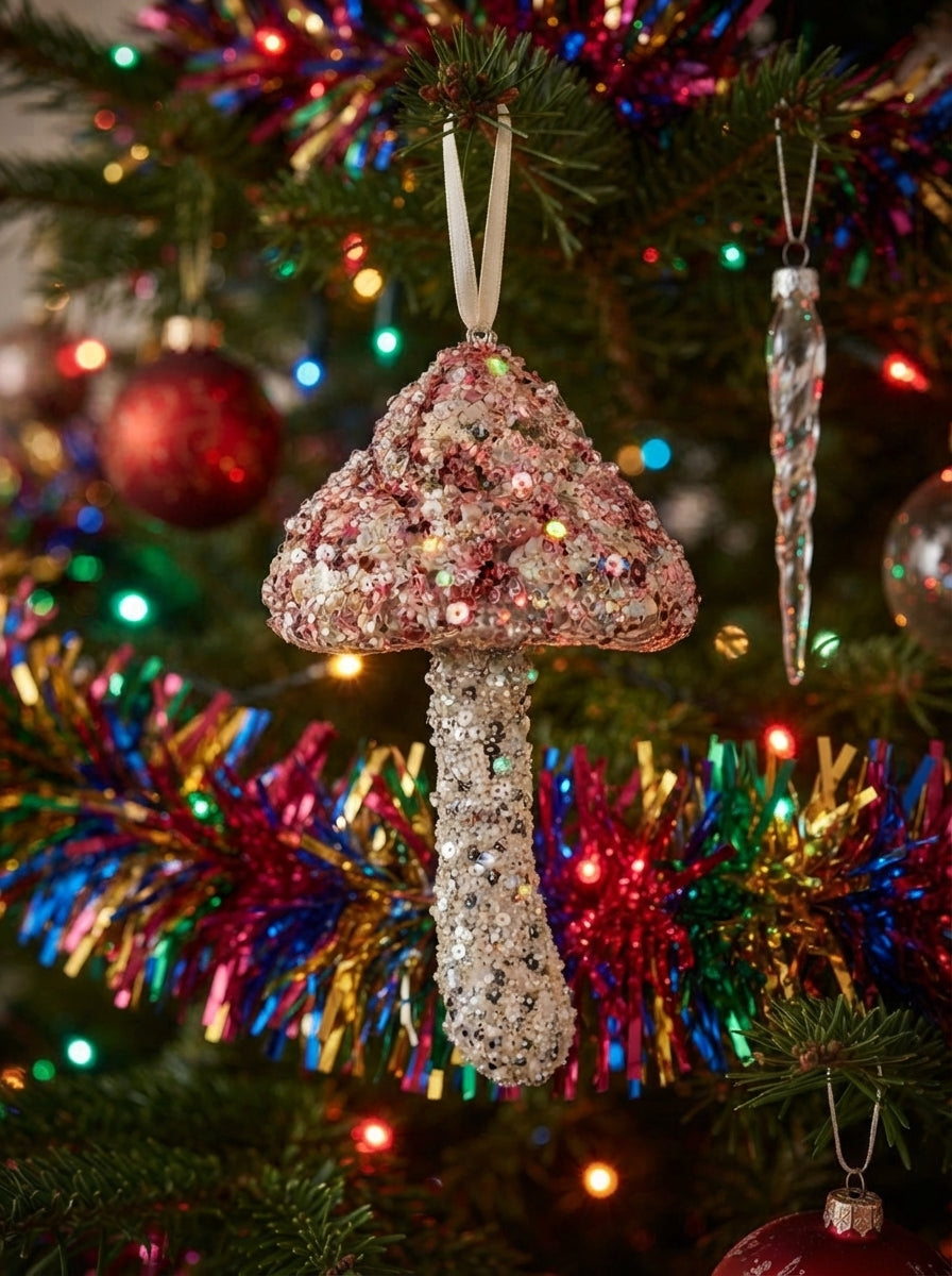 Crystal Forest Mushroom Kristal İşlemeli Yılbaşı Ağaç Süsü