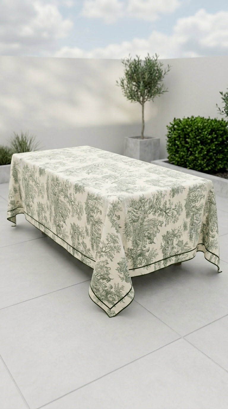Toilea Verde Embroidered Masa Örtüsü