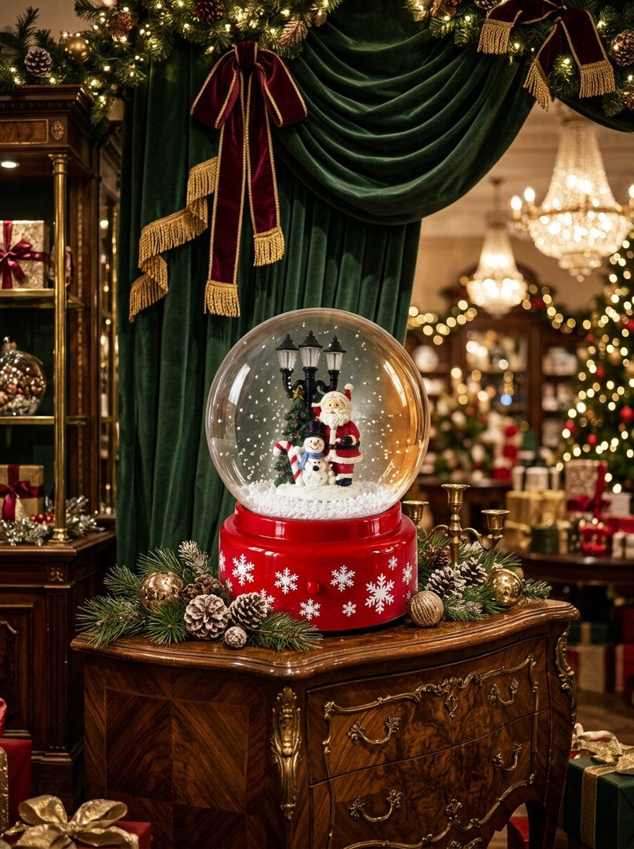 Santa's Snowy Night Müzikli LED Otomatik Kar Yağdıran Yılbaşı Kar Küresi – 18 CM
