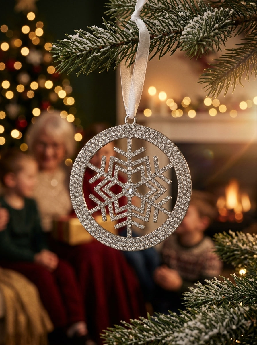 Silver Crystal Snowflake Yılbaşı Ağacı Süsü