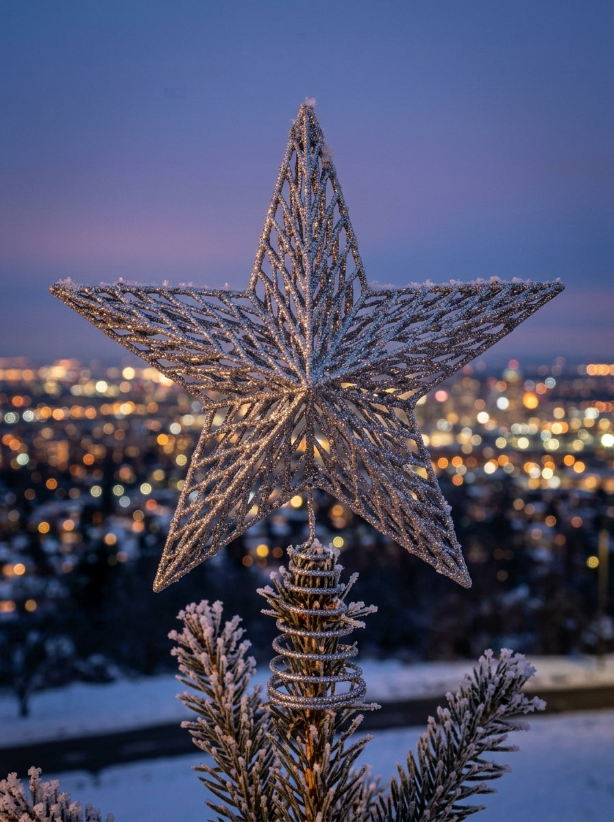 Silver Starlight Yılbaşı Ağacı Tepe Yıldızı