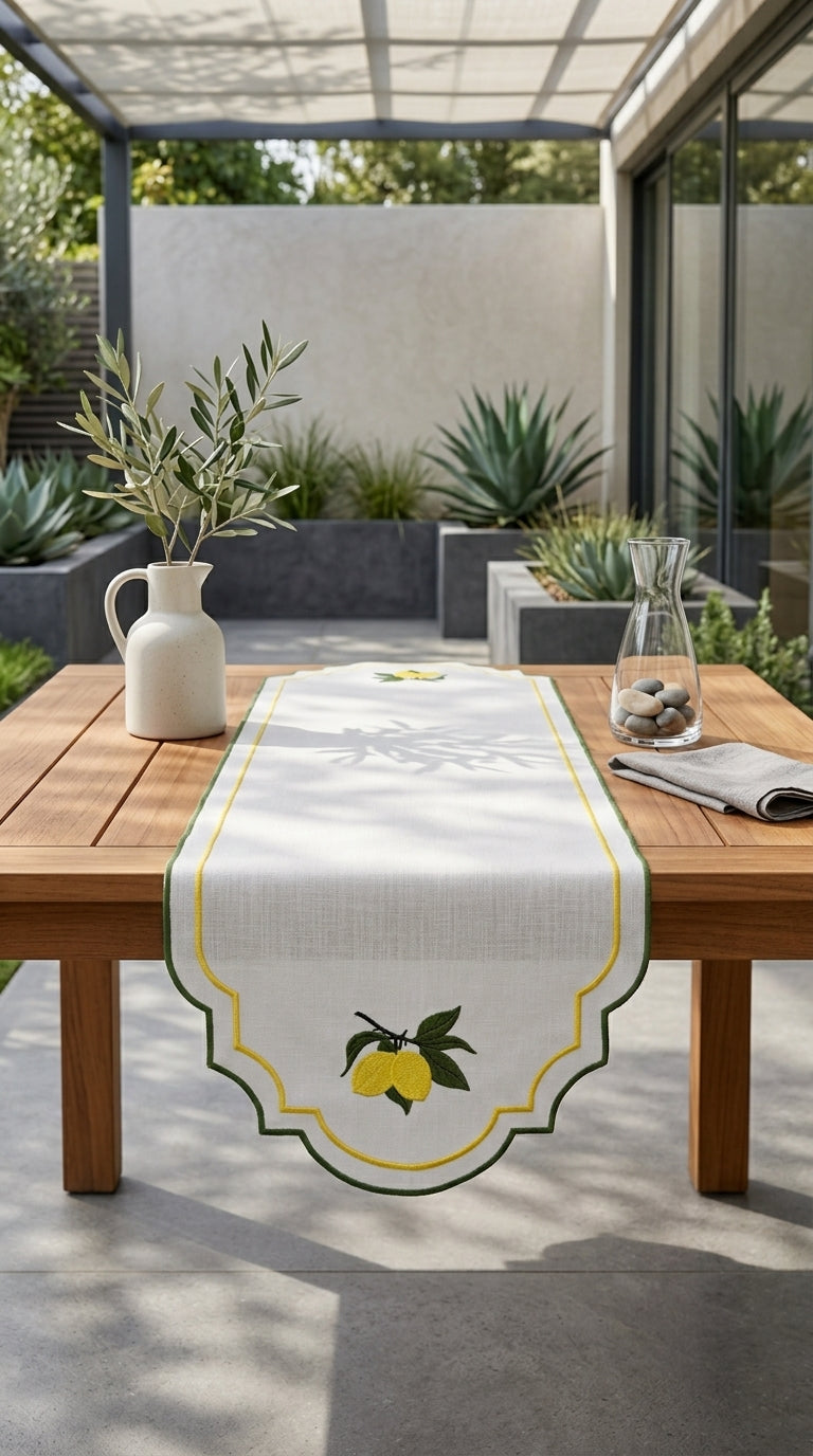 Limoncella Embroidered Runner