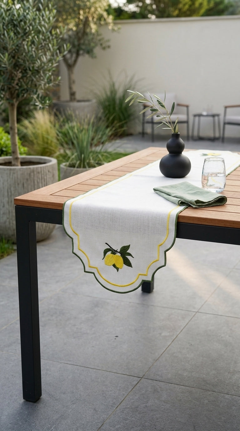 Limoncella Embroidered Runner