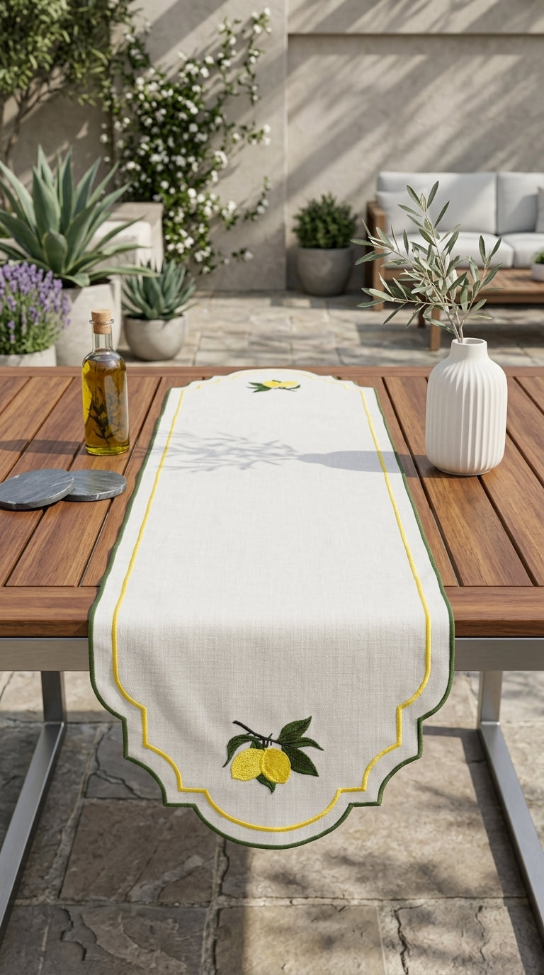 Limoncella Embroidered Runner