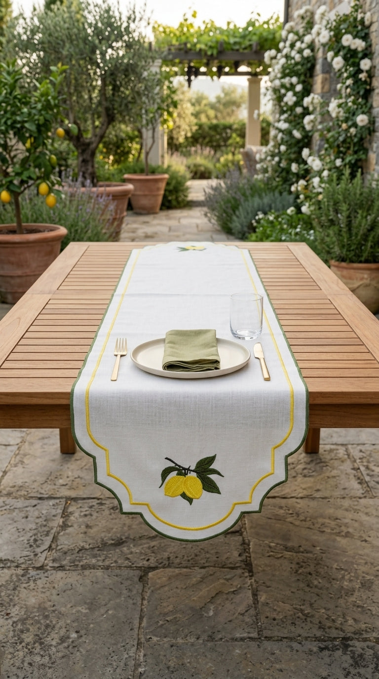 Limoncella Embroidered Runner