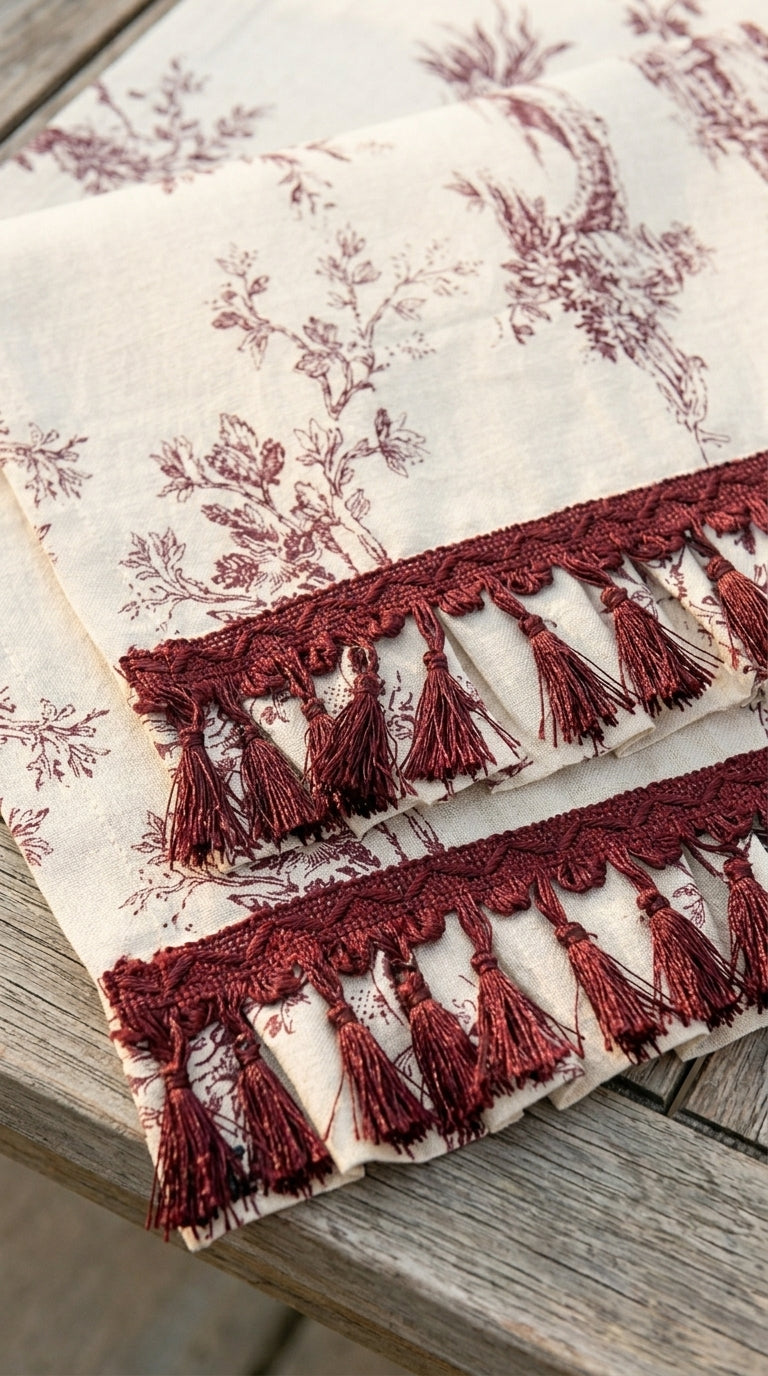 Toilea Burgundy Ruffle Runner