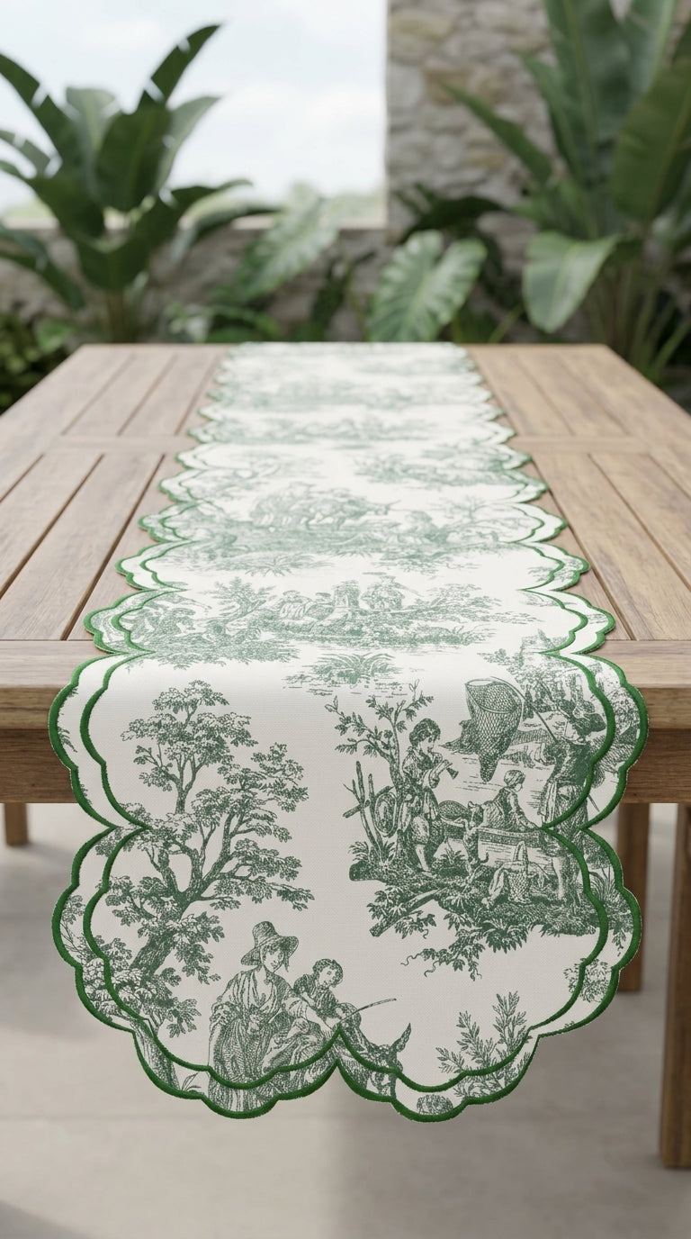 Toilea Verde Embroidered Runner