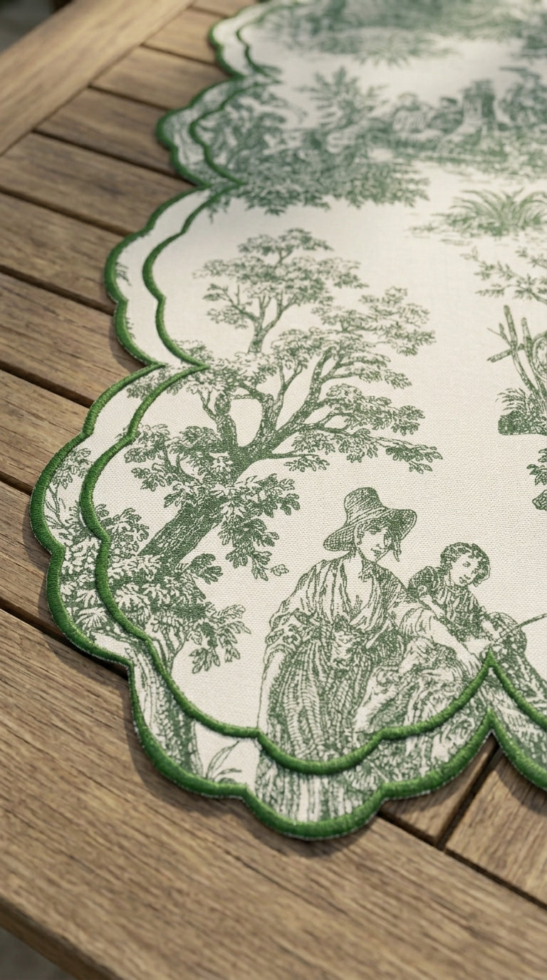 Toilea Verde Embroidered Runner