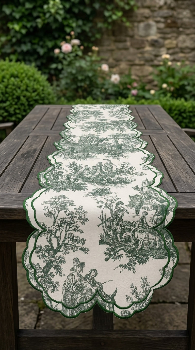 Toilea Verde Embroidered Runner