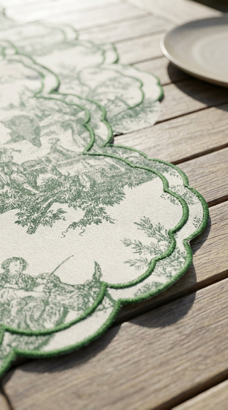 Toilea Verde Embroidered Runner
