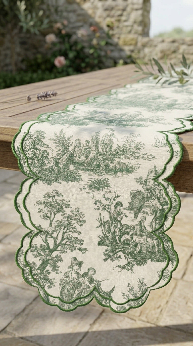 Toilea Verde Embroidered Runner